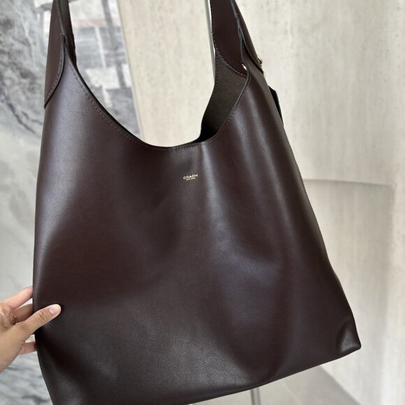 Coach brown solid color shoulder bag - Picture 4 of 5